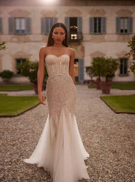 Valencia Beaded Mermaid Wedding Gown