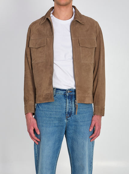 Arma Kale Jacket In Suede Brown