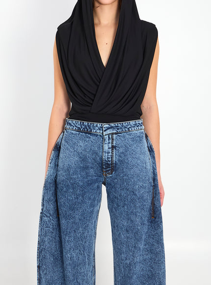 Alaia Hooded Bodysuit Black