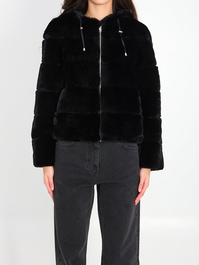 Yves Salomon Reversible Green Fur 36 Black