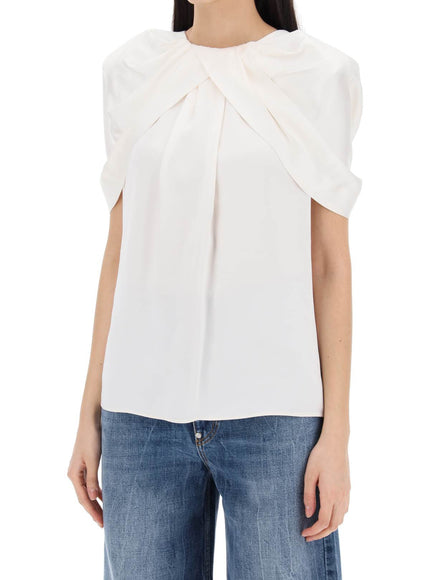 Stella McCartney satin blouse with petal sleeves