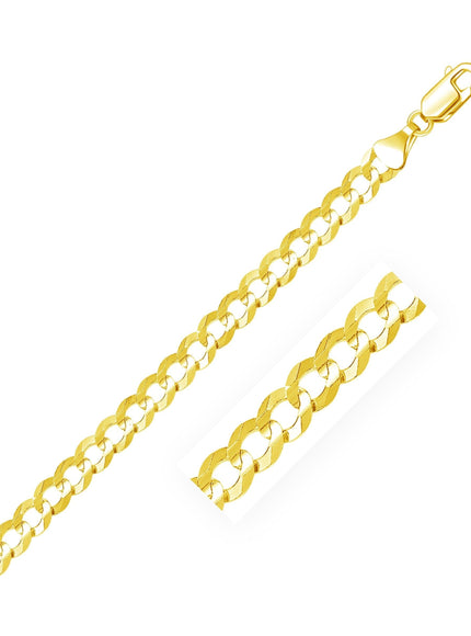 7.0mm 10k Yellow Gold Curb Bracelet - Ellie Belle