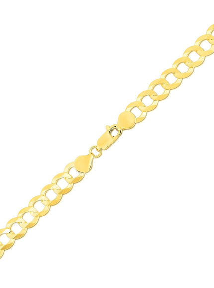 7.0mm 14k Yellow Gold Solid Curb Bracelet - Ellie Belle