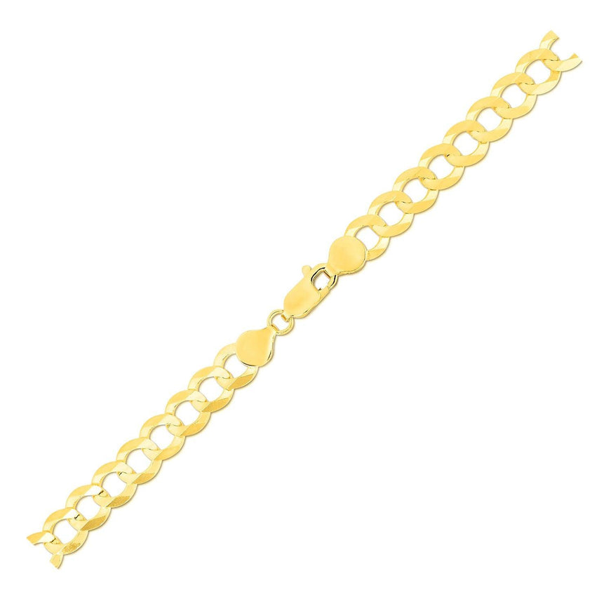 7.0mm 14k Yellow Gold Solid Curb Bracelet - Ellie Belle