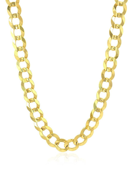 7.0mm 14k Yellow Gold Solid Curb Chain - Ellie Belle
