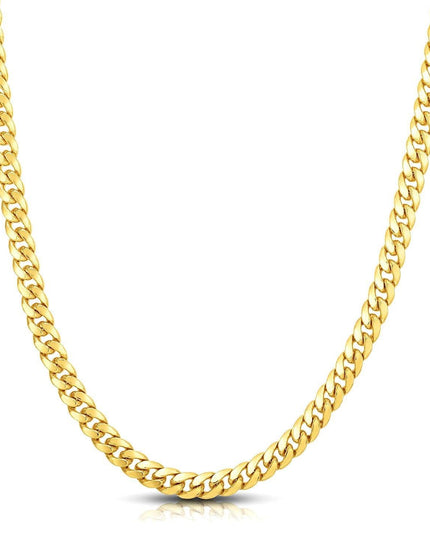 7.1mm 10k Yellow Gold Classic Miami Cuban Solid Chain - Ellie Belle