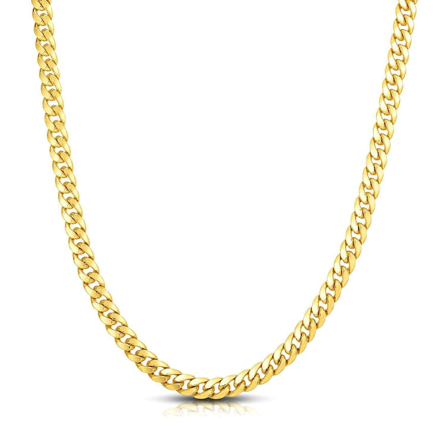 7.1mm 10k Yellow Gold Classic Miami Cuban Solid Chain - Ellie Belle