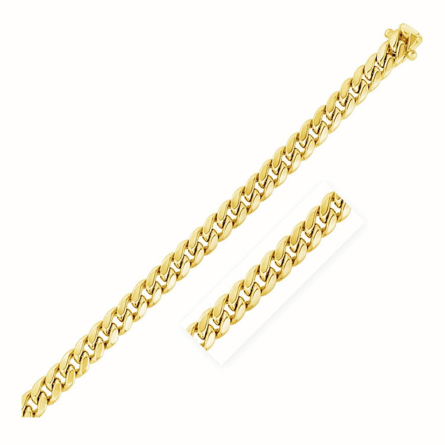 7.25mm 10k Yellow Gold Semi Solid Miami Cuban Chain - Ellie Belle