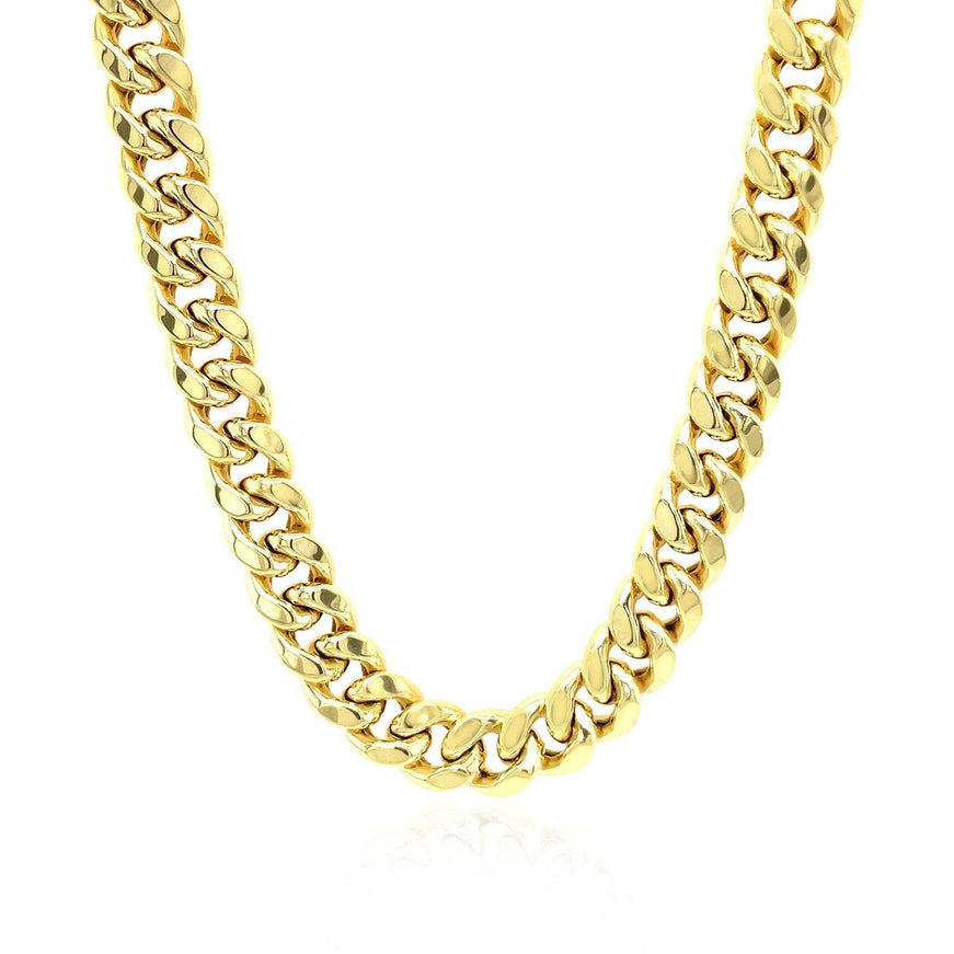 7.25mm 10k Yellow Gold Semi Solid Miami Cuban Chain - Ellie Belle