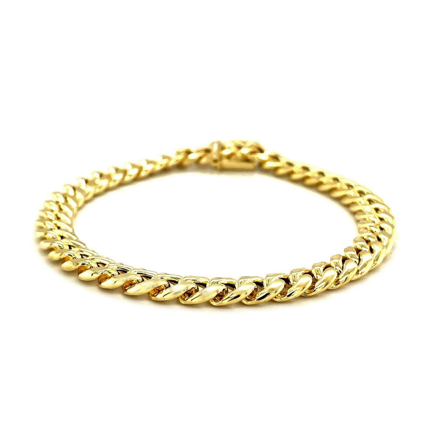 7.2mm 10k Yellow Gold Semi Solid Miami Cuban Bracelet - Ellie Belle