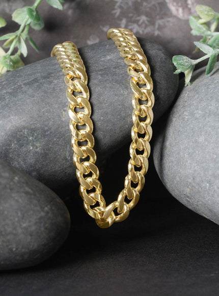 7.8mm 14k Yellow Gold Miami Cuban Semi Solid Chain - Ellie Belle