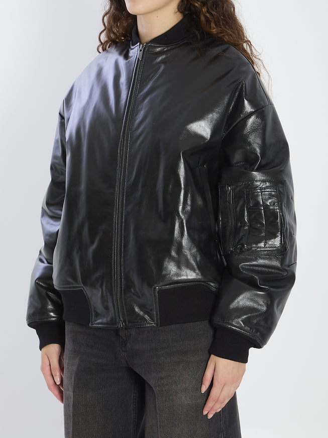 Salvatore Santoro Leather Bomber Jacket