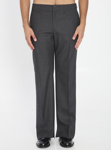 Celine Striped Flannel Pants Grey