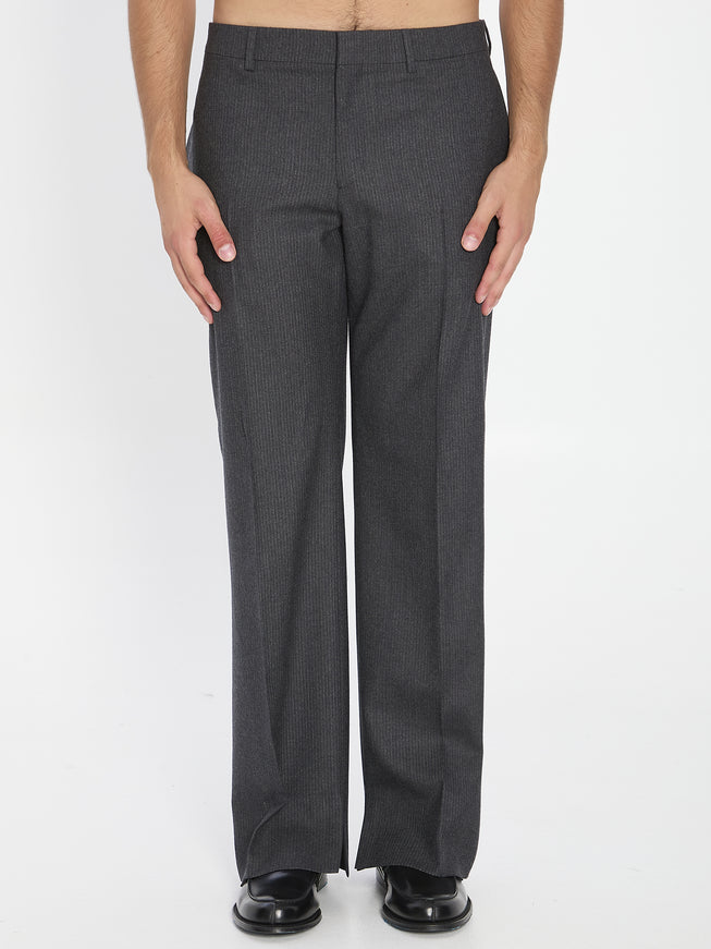 Celine Striped Flannel Pants Grey