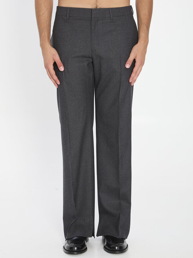 Celine Striped Flannel Pants Grey