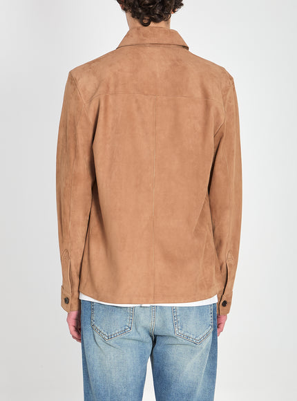 Arma Overshirt In Suede Leather