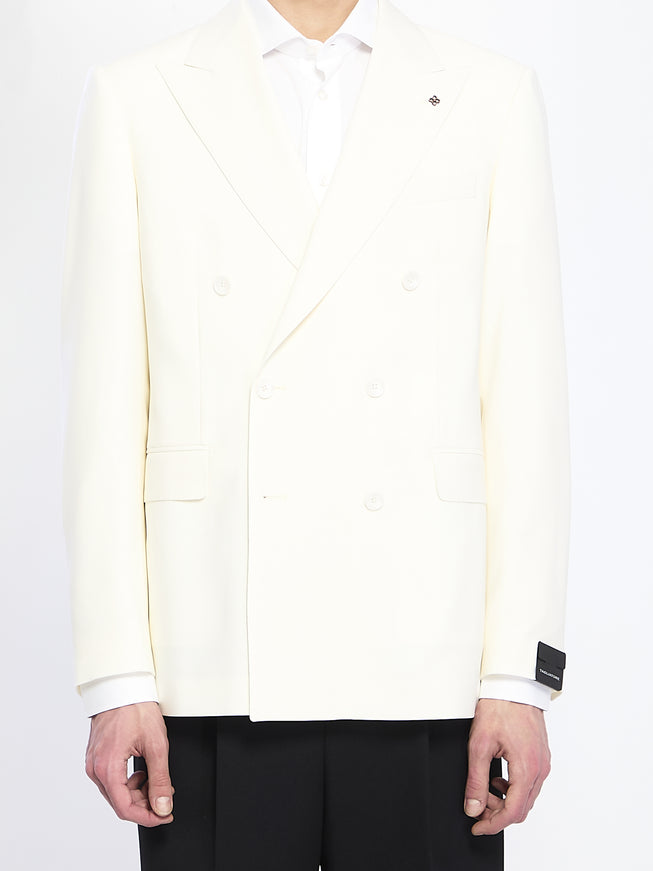 Tagliatore Jacket In Virgin Wool Super 120s Cream