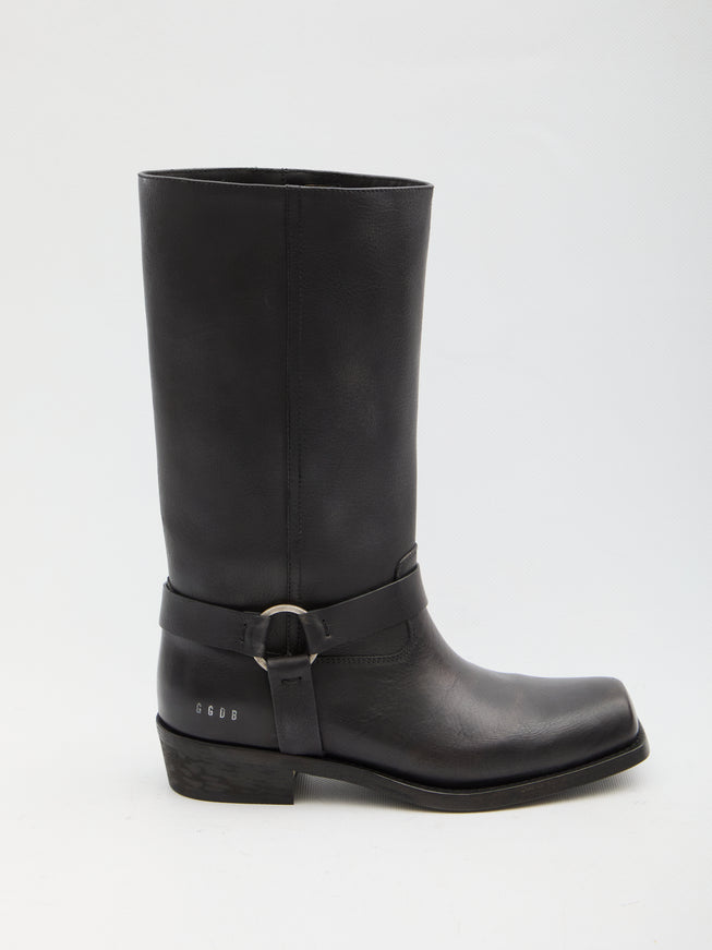 Golden Goose High Biker Boots Black