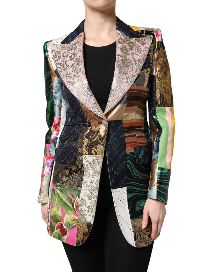 Dolce & Gabbana Single-Breasted Patchwork Jacquard Blazer