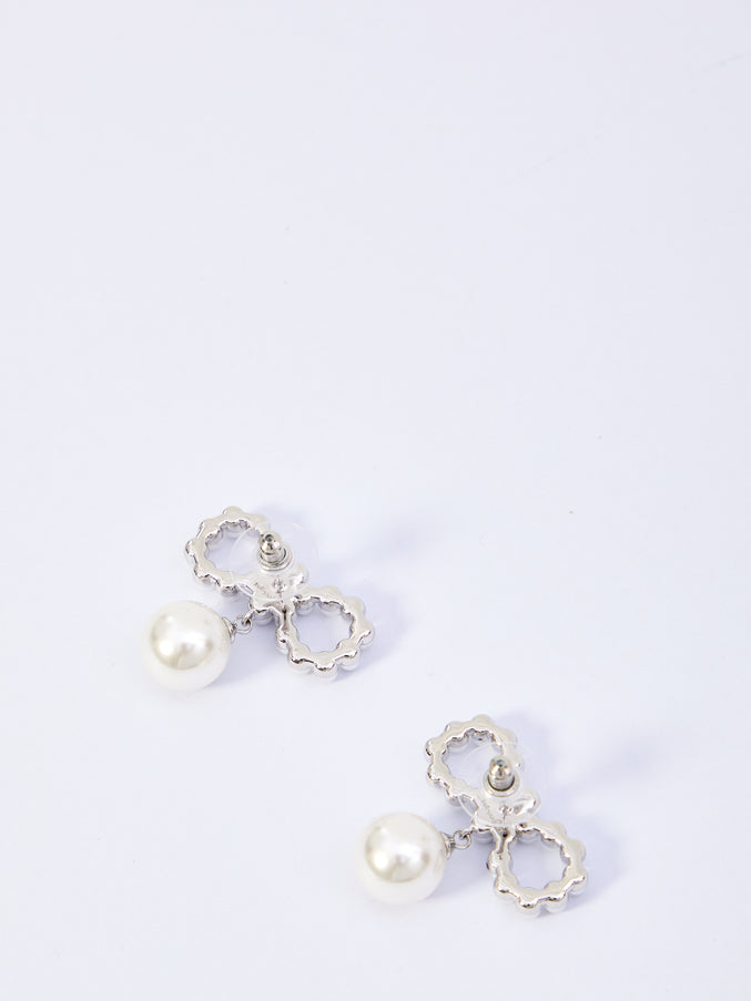 Self Portrait Pearl Bow Earrings