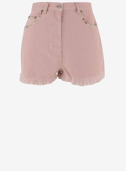 Valentino Garavani Pink Denim Shorts Pink