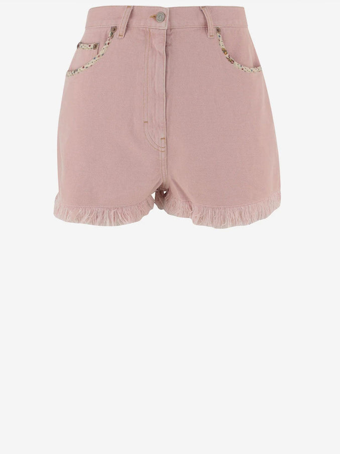 Valentino Garavani Pink Denim Shorts Pink