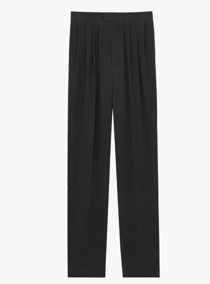 Saint Laurent Habotai Silk Pants Black