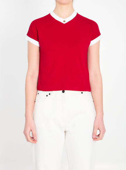 Versace Vintage Stretch Cotton T-shirt Red
