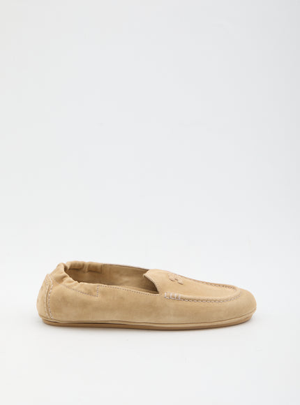 Celine Triomphe Loafer With Elastic Insert Beige