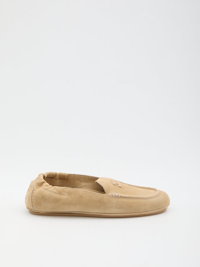 Celine Triomphe Loafer With Elastic Insert Beige