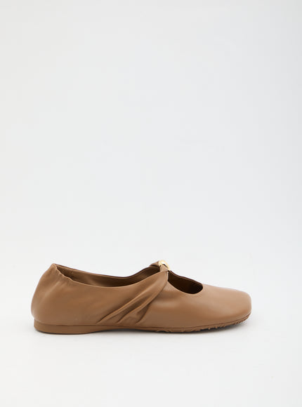 Loewe Pebble Ballerina Flats In Nappa Brown