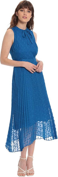 Donna Morgan Women's Tie Neck Sleeveless Dress