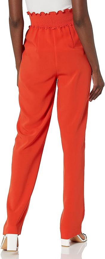 Cinq à Sept Women's Smocked Jessi Pant in Fire Coral