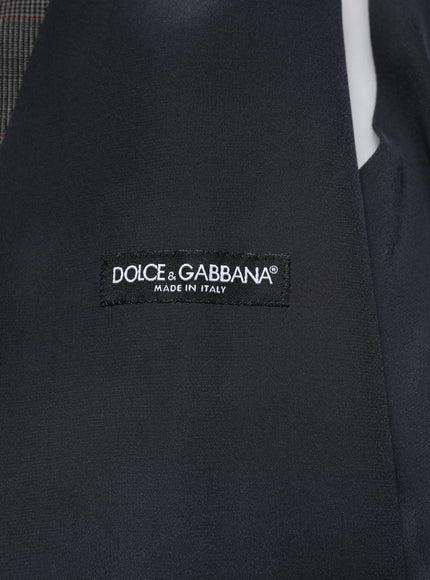 Dolce & Gabbana Gray Plaid Virgin Wool Formal Waistcoat Vest