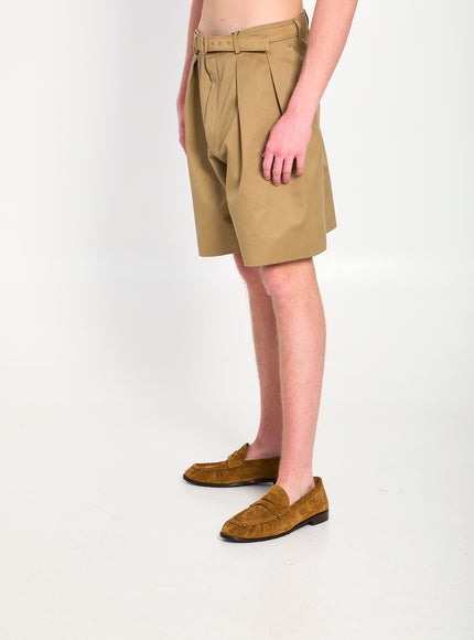 Saint Laurent Cotton Drill Shorts With Belt