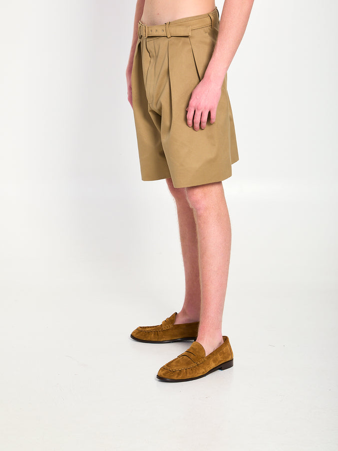Saint Laurent Cotton Drill Shorts With Belt