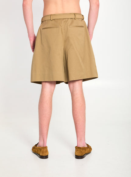 Saint Laurent Cotton Drill Shorts With Belt