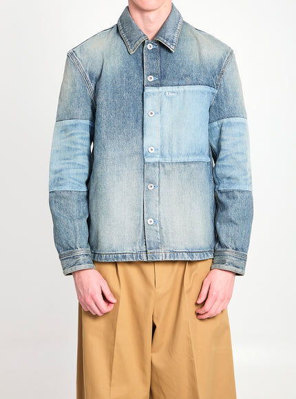 Dior Homme Overshirt With Patchwork Effect Blue