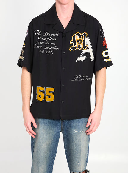 Amiri Varsity Patch Oversized Shirt Black