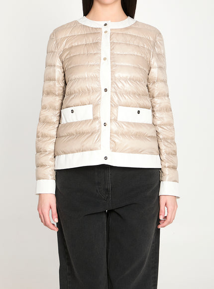 Herno Short Padded Down Jacket Beige