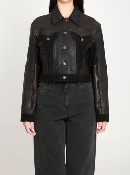 Versace Slim-fit Leather Blouson Black
