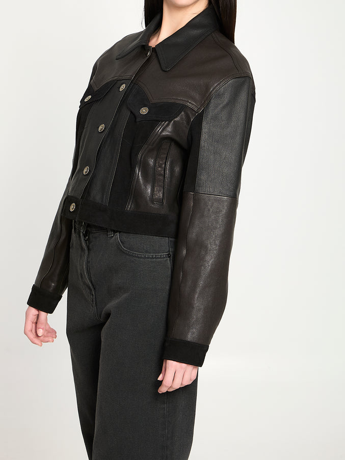 Versace Slim-fit Leather Blouson