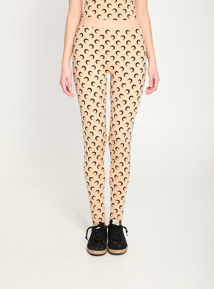 Marine Serre Moon Printed Jersey Leggings Pink