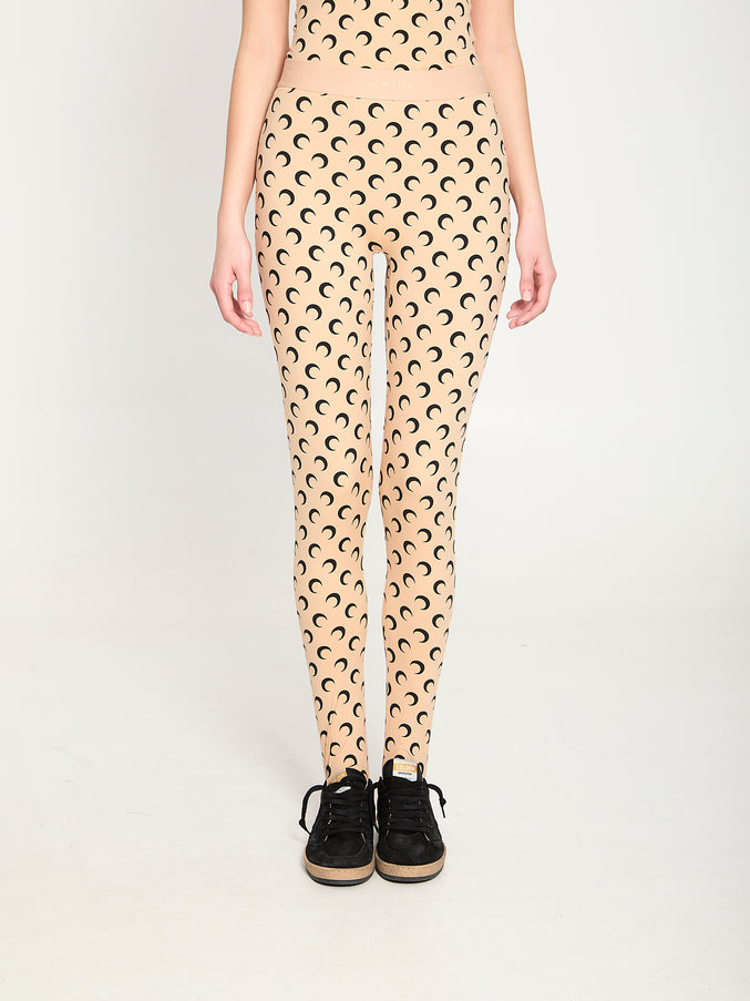 Marine Serre Moon Printed Jersey Leggings Pink