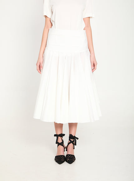 Jacquemus Draped Midi Skirt With Godet White