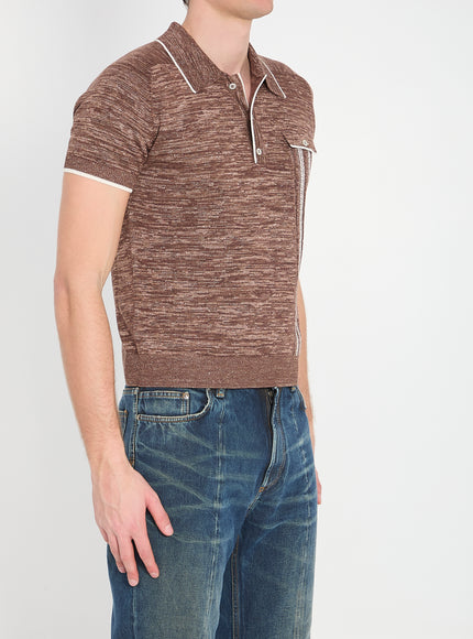 Versace Mouliné Knit Polo Shirt