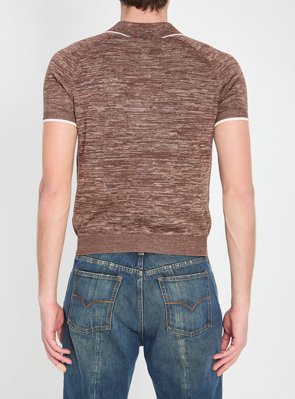 Versace Mouliné Knit Polo Shirt
