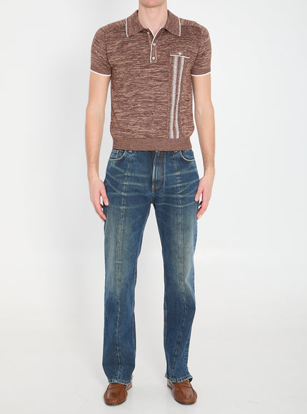 Versace Mouliné Knit Polo Shirt