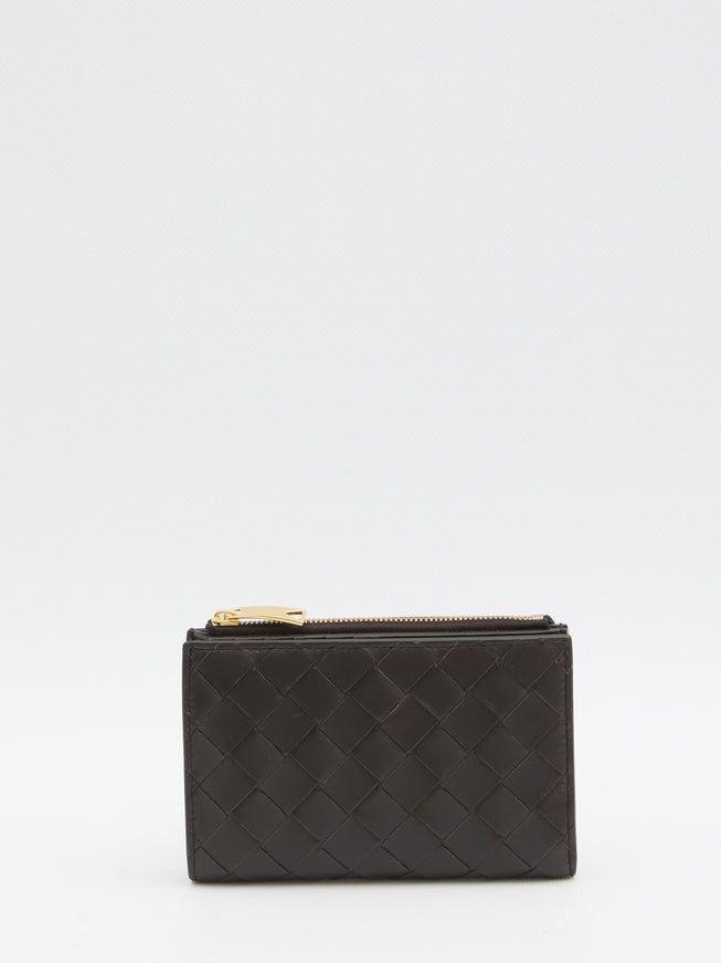 Bottega Veneta Intrecciato Bi-folod Medium Wallet QT Brown