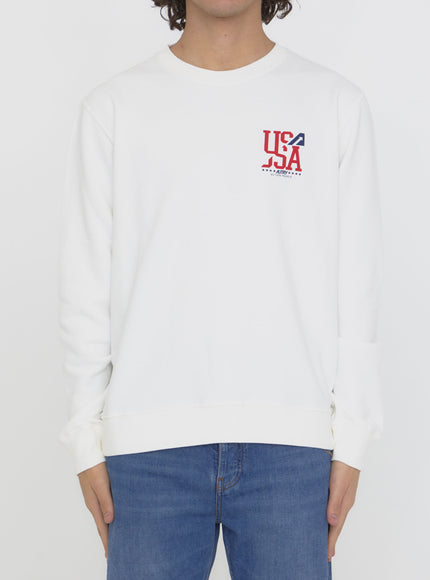 Autry Printed Cotton Sweatshirt White